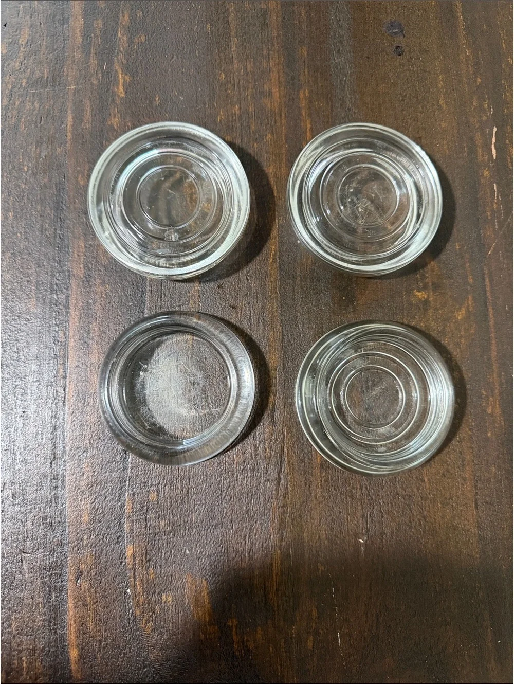 Set of 4 Vintage Clear Glass Coasters